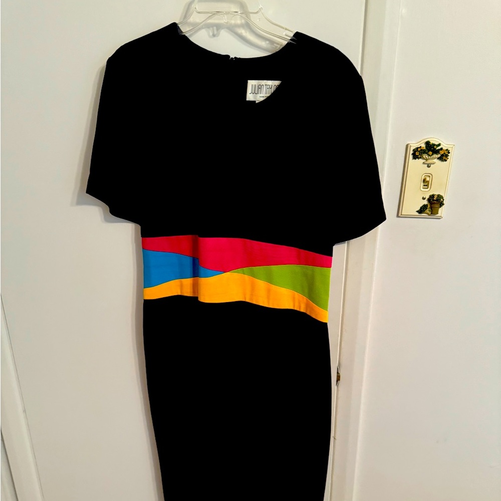 Dress black multi colored